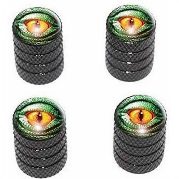 Lizard Yellow Eye Green Scales Tire Rim Wheel Aluminum Valve Stem Caps, Multiple Colors