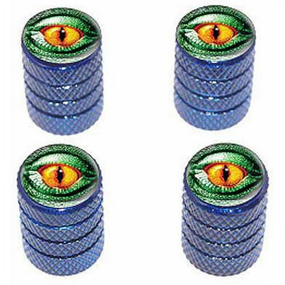 Lizard Yellow Eye Green Scales Tire Rim Wheel Aluminum Valve Stem Caps, Multiple Colors