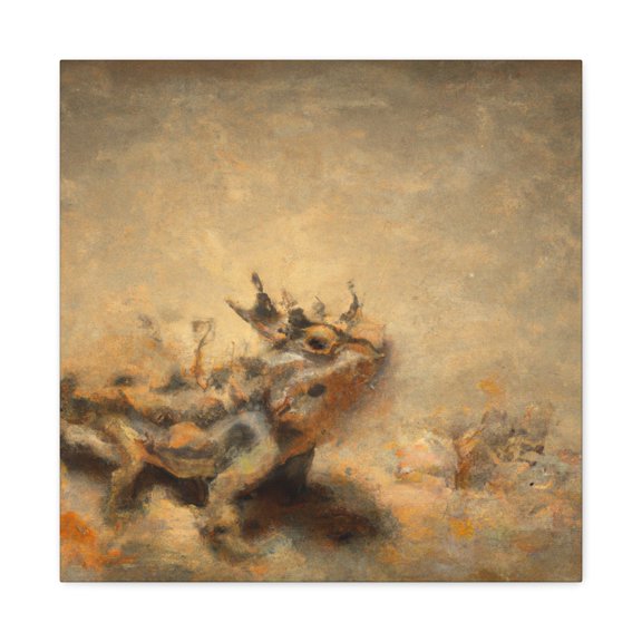 "Lizard with Horns Aglow" - Canvas