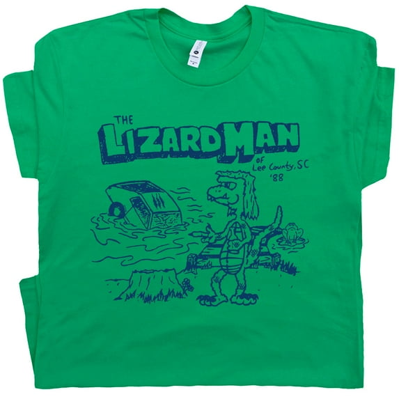 Lizardman T Shirt Cryptid Monster Creature Shirts for Men Women Guys Weird Funny Strange Unusual Graphic Tee Fun Lizard Man Mothman