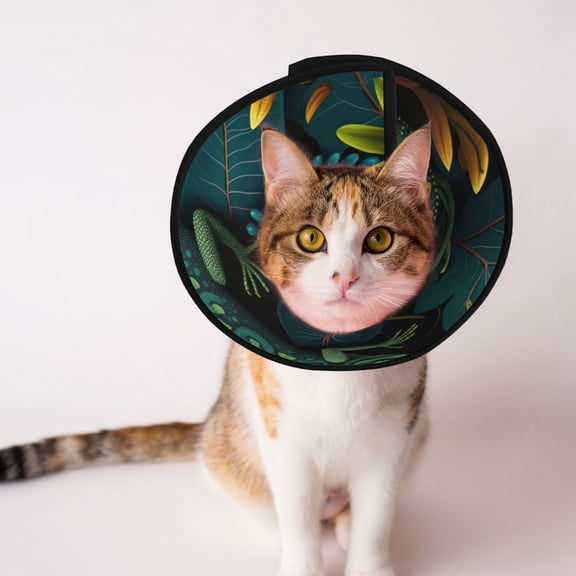 Lizards Lizard Art Green Soft Pet Recovery Collar for Cats Small Dogs, Protective Elizabeth Collar for Post-Surgery, Anti-Lick & Anti-Scratch