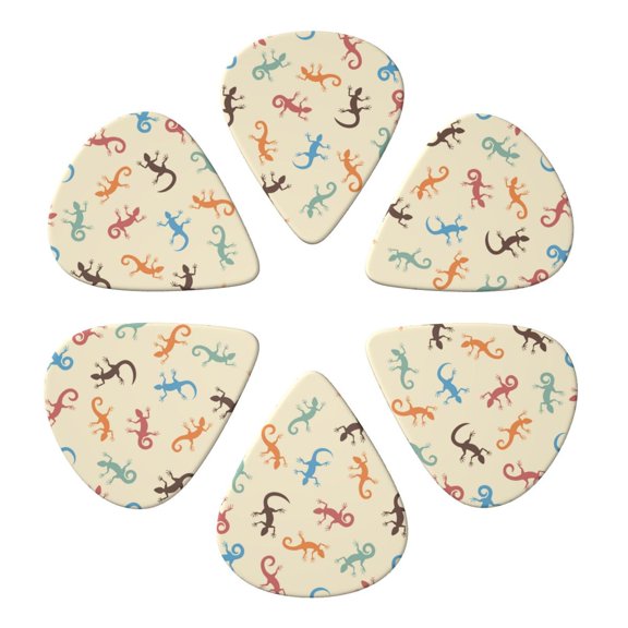 Lizards Lizard Pattern Guitar Pick 6 Pack for Bass Acoustic Electric Guitars Lovers Gift 0.71mm