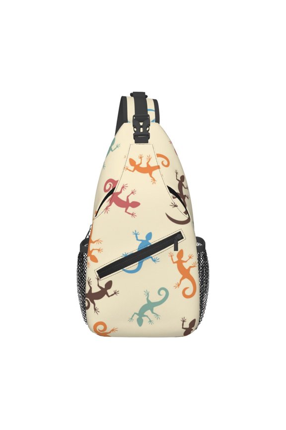 Lizards Lizard Pattern Sling Backpack Shoulder Chest Crossbody Bag Causal Travel Hiking Daypack