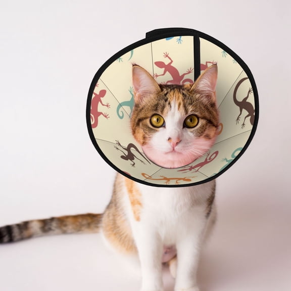 Lizards Lizard Pattern Soft Pet Recovery Collar for Cats Small Dogs, Protective Elizabeth Collar for Post-Surgery, Anti-Lick & Anti-Scratch