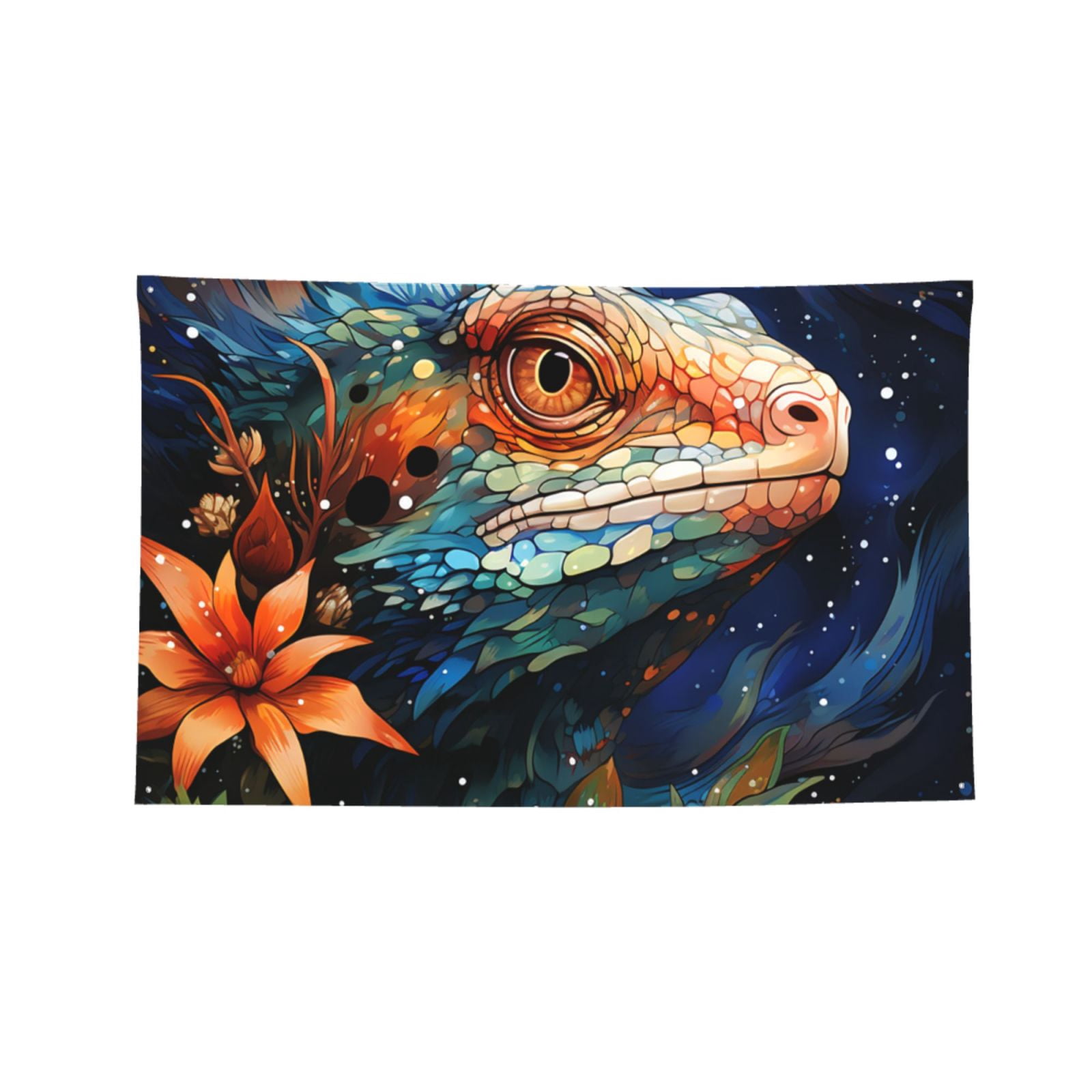 Lizards Lizard Starry Four Hole Decorated Banner Flag for Garden Yard Home Decoration Indoor Outdoor 4x6 Ft
