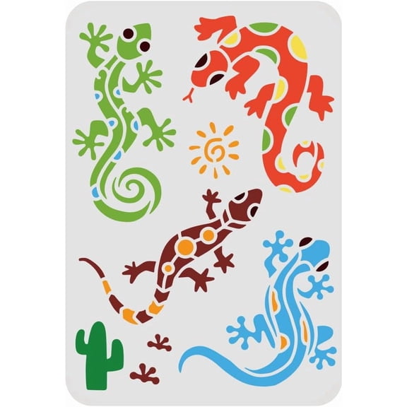 Lizards Stencil 11.7x8.3 inch Aztec Lizard Painting Stencil Reusable Gecko Drawing Stencil Animal Stencil DIY