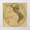 thumbnail image 1 of Lizars, Daniel 26x26 White Modern Wood Framed Museum Art Print Titled - Western Hemisphere, 1831 - Tea Stained, 1 of 4