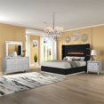 thumbnail image 1 of Lizelle Upholstery Queen 4 Pc Bedroom Set made with wood in Black, 1 of 15