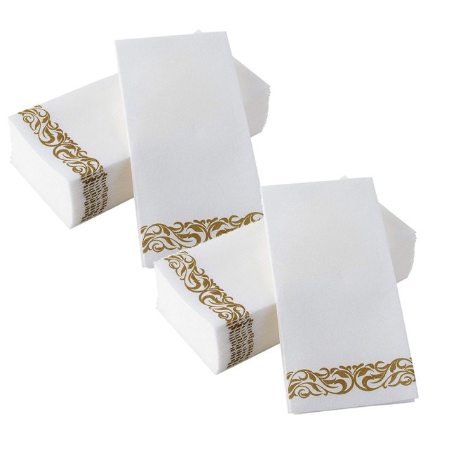 Lizheee 100 Disposable Guest Towels Soft And Absorbent Linen Feel Paper