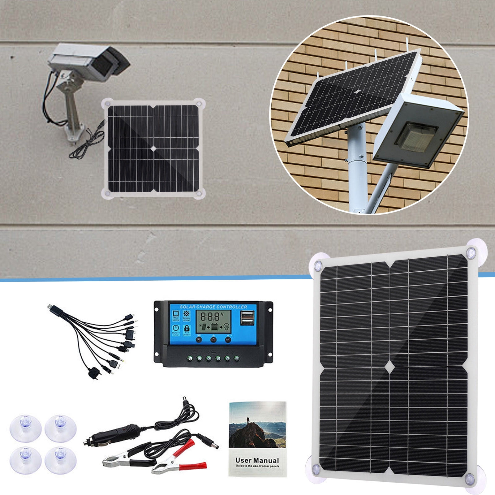 Lizheee Battery Recharger Aa Solar Panel Battery Charger Kit For Car RV