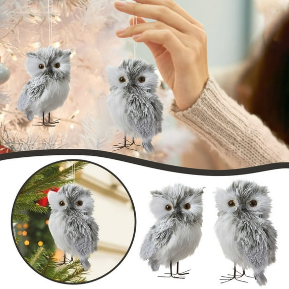 Christmas Cute Owl Gardening Decoration Christmas Tree Decoration Pendant Owl Doll Ornaments Ornament Set Fireplace Christmas Garland for Living Room Frosted Garland for Fireplace Stained Glass Panel