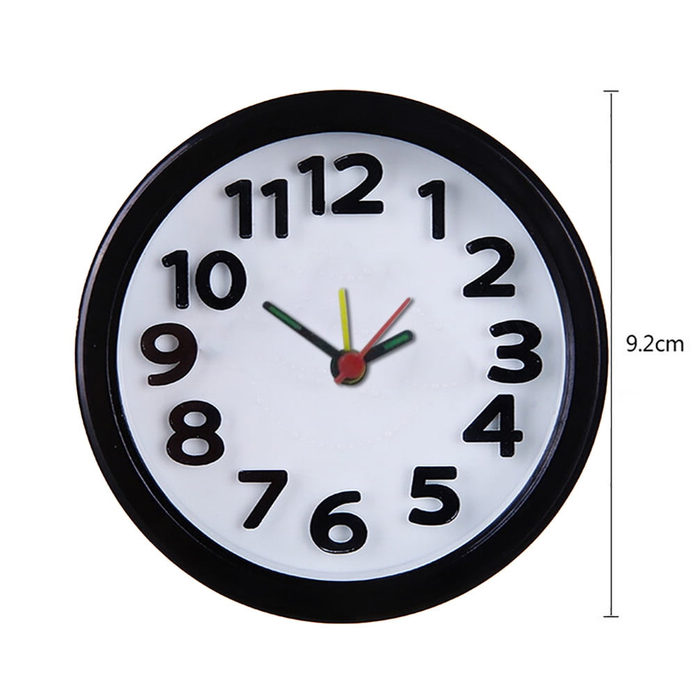 Lizheee Circular Small Bed Compact Travel Quartz Beep Alarm Clock Cute