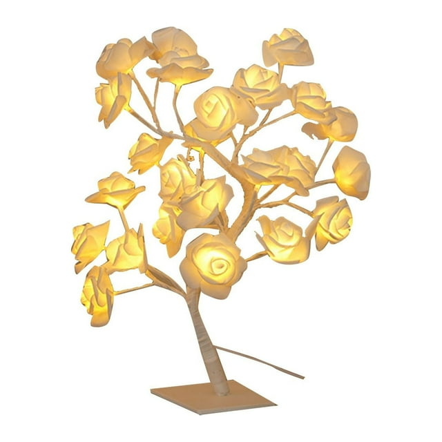 Lizheee Detachable Base USB LED Rose Tree Light Decorative Elephant