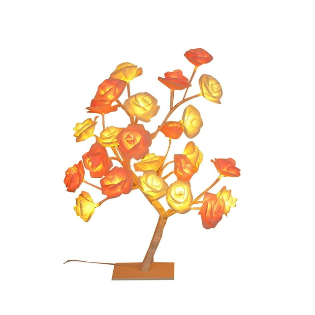 Lizheee Detachable Base USB LED Rose Tree Light Decorative Elephant