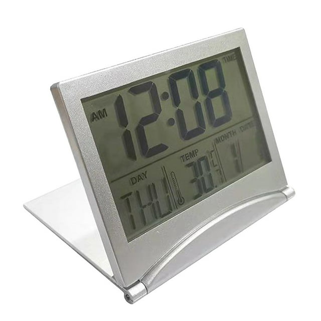 Lizheee Digital LCD Folding Date Desktop Temperature Travel Alarm Clock