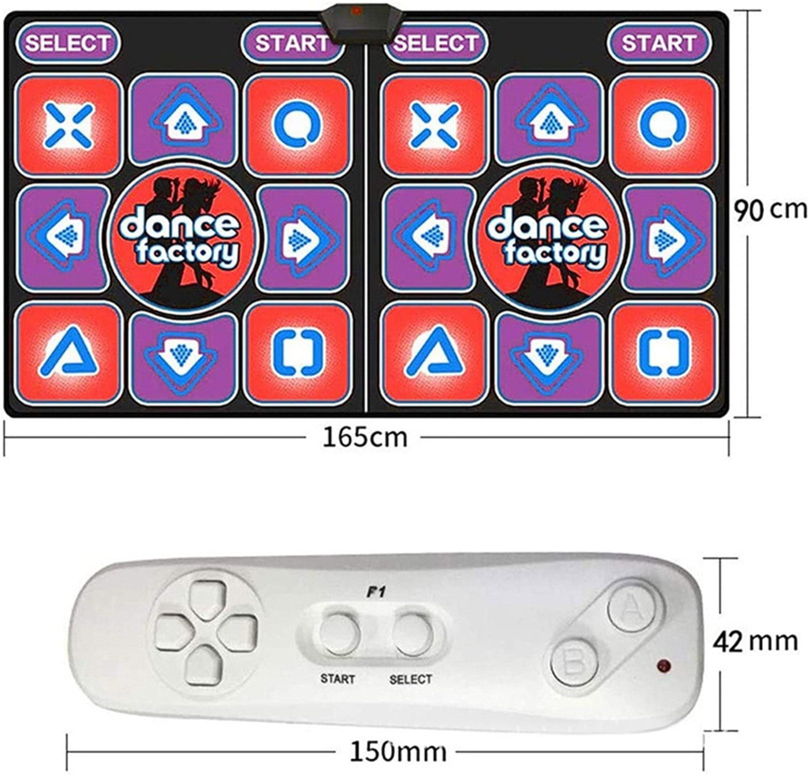 Lizheee Double Dance Mat, Electronic Music Game Mat, Floor Mat, Non