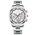 Lizheee Fashion Sport Men's Stainless Steel Steel Band Quartz Analog