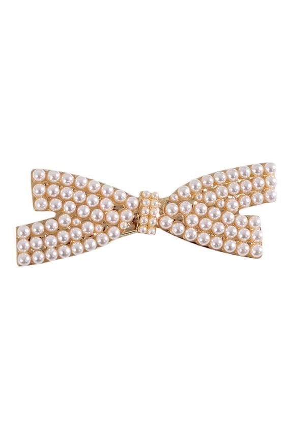 Lizheee French Pearl Bow Hair Clip For Female Hair Clip Sweet And Hair Ornaments Winter Temperament Small Fragrance Clip Bow Clips for Toddler Girls