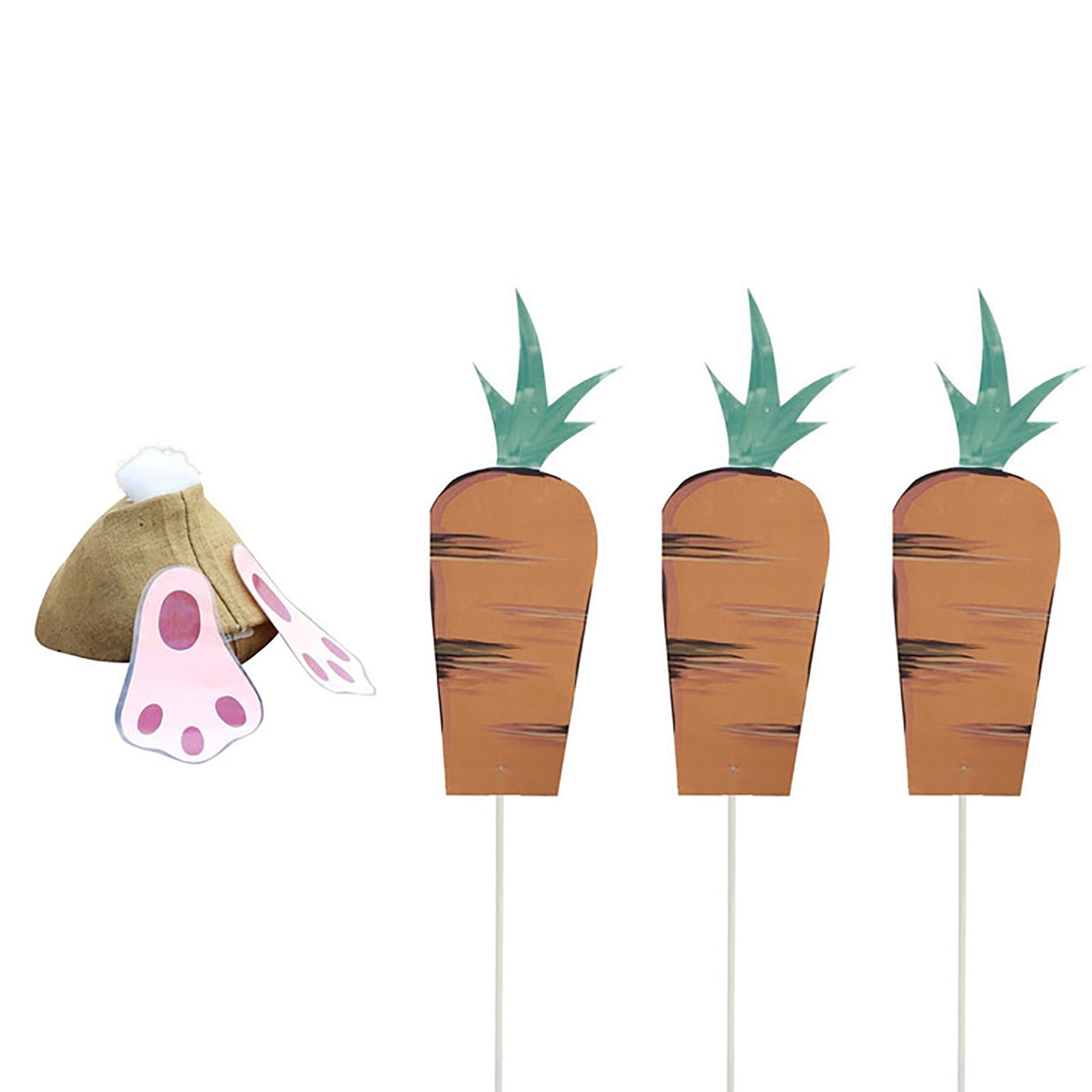 Lizheee Ground Garden Party Decorations Easter Bunny Carrot Garden