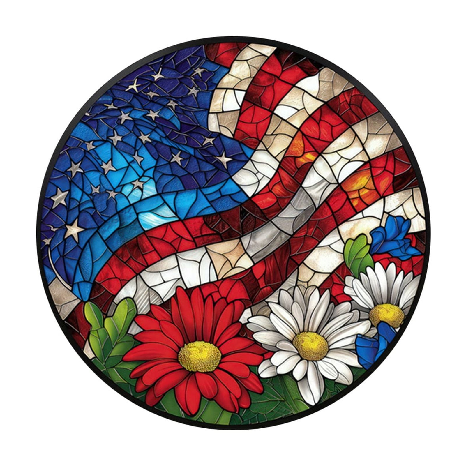 Lizheee Independence Day Glass Sticker Home Decor Independence Day