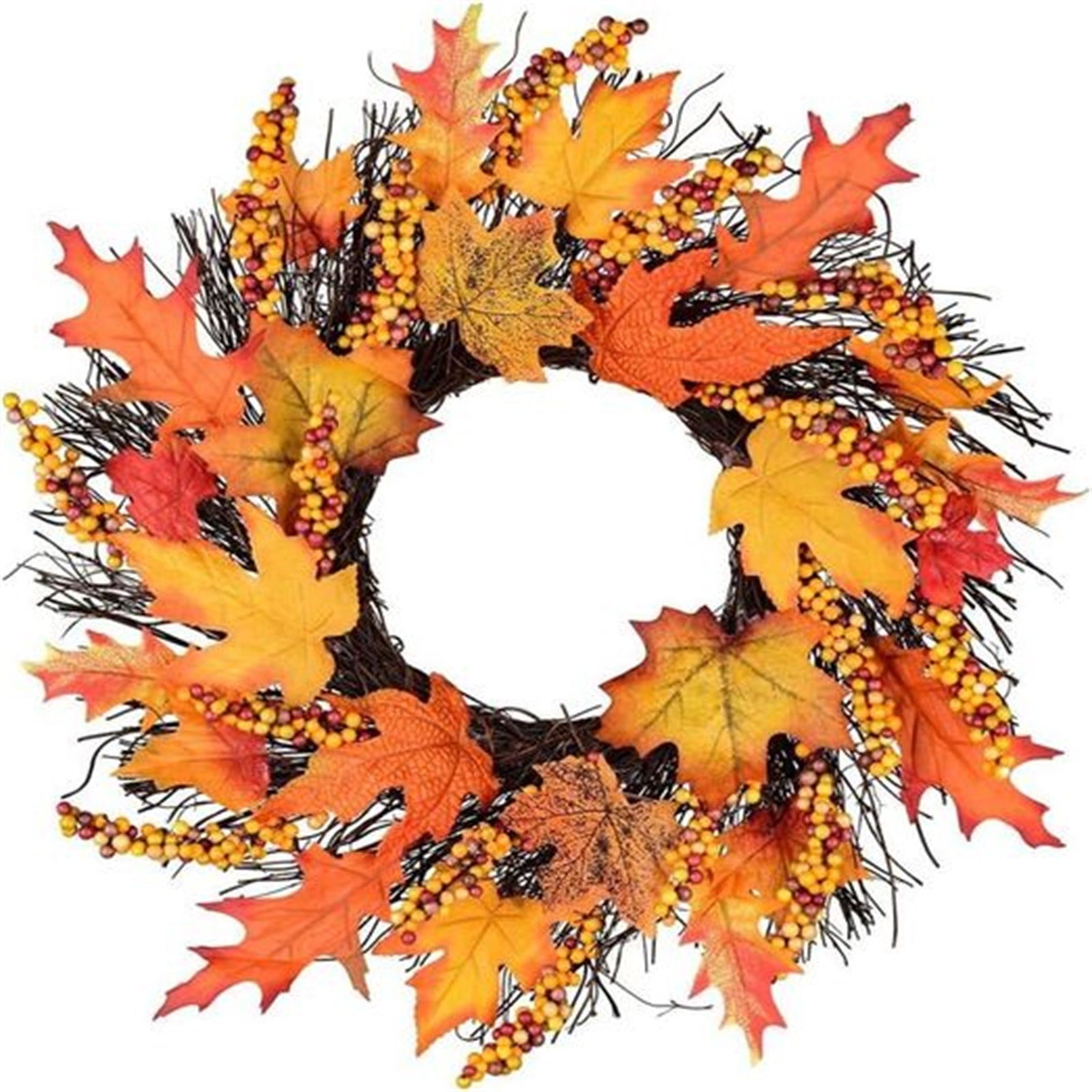 Lizheee Mixed Fruit Sun Wreath Maple Leaf And Berry Door Wire for