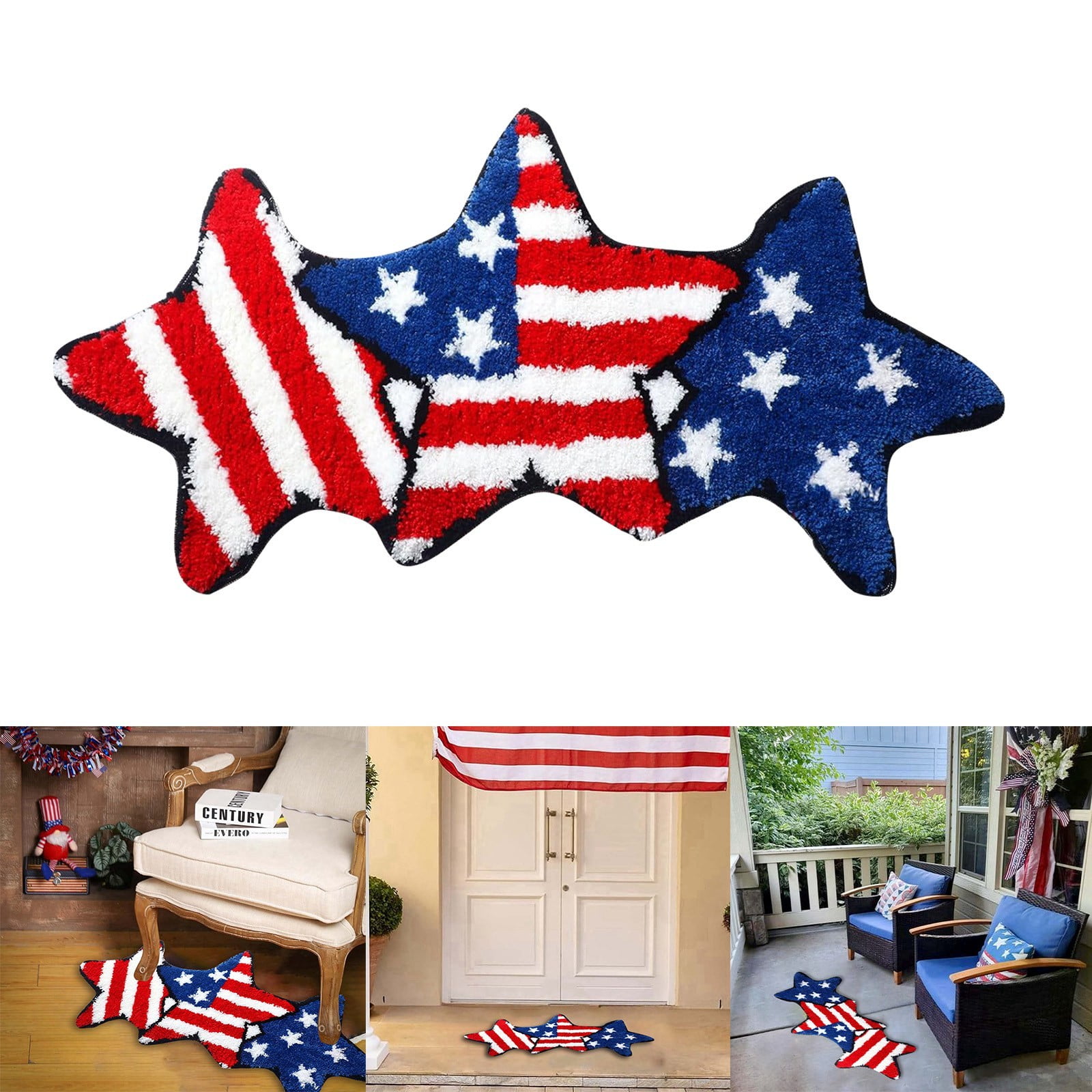 Lizheee Netted Throw Blanket 4th Of July Door Mat Patriotic