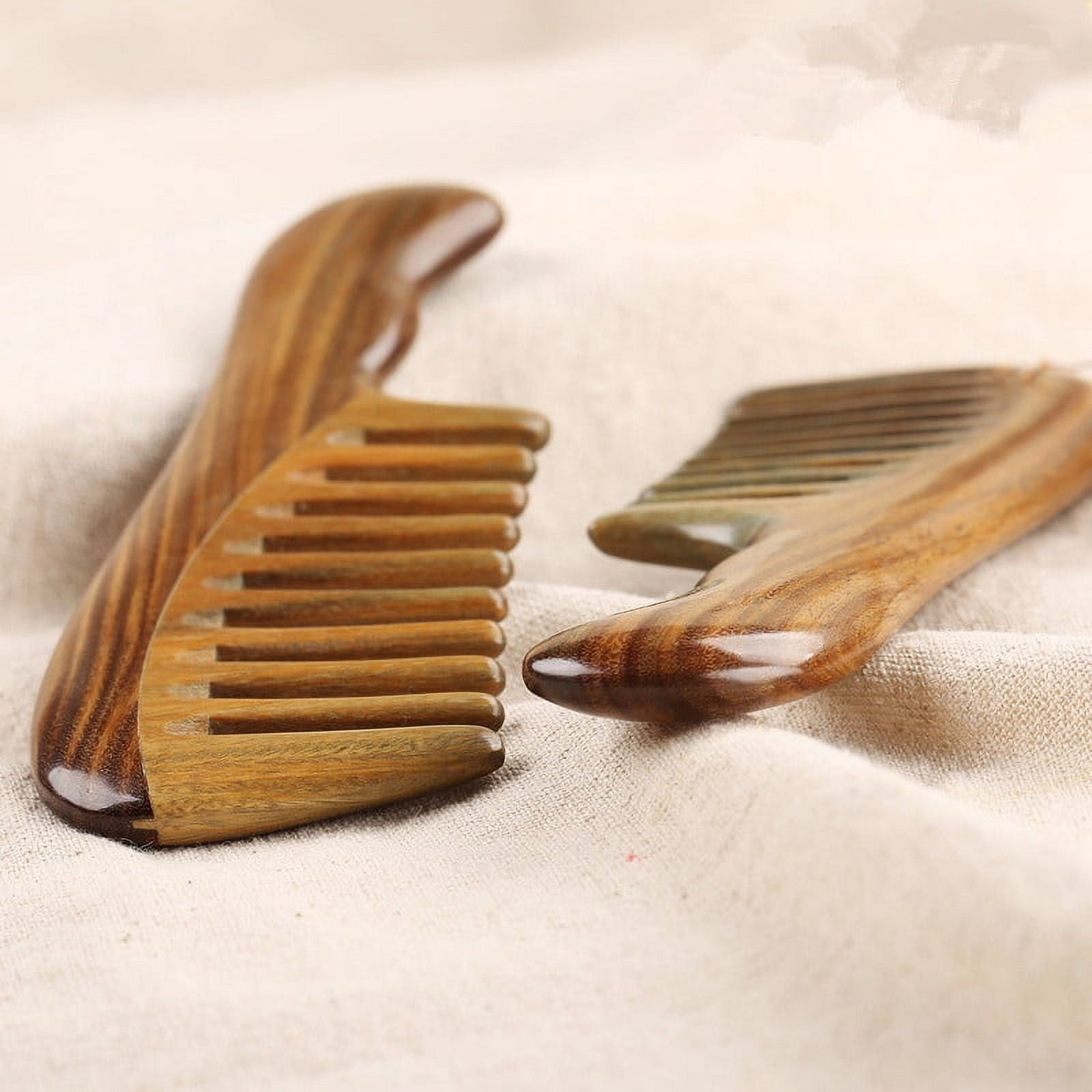 Lizheee New Wide Toothed Wooden Sandalwood Comb Brush Wooden Hair