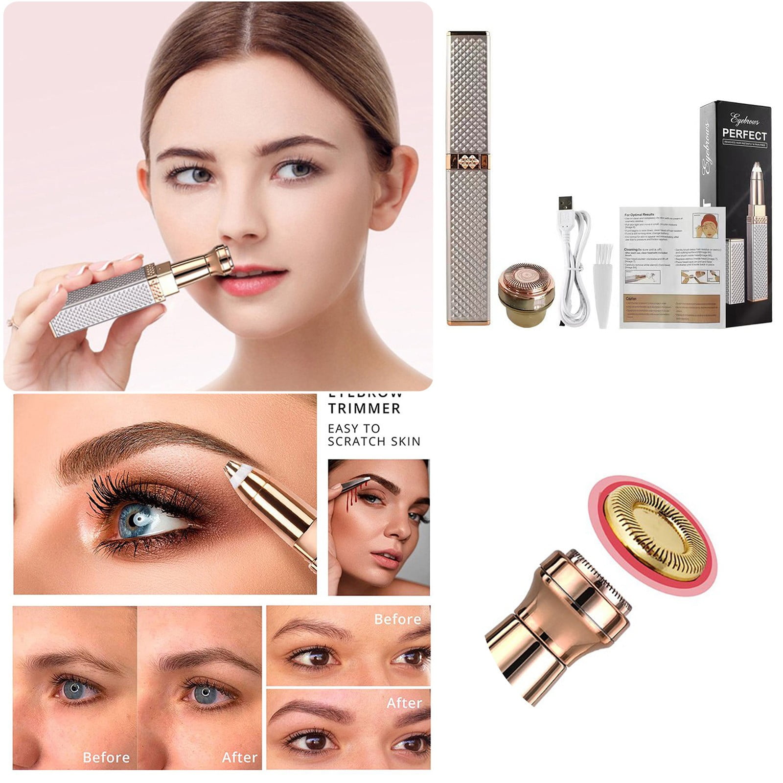 Lizheee Quartz Applicator Wand Skin Removal Flashing Roller Face Brush