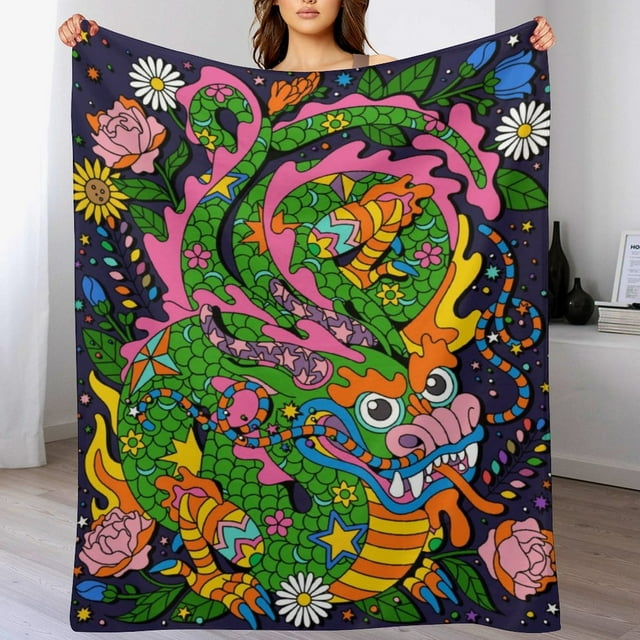 Lizheee Super Plush Throw Blanket Chinese New Year Blanket Flannel All