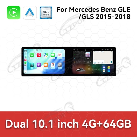 Lizpofly 10.1 inch Android Double Din Car Stereo Radio For Mercedes Benz GLE/GLS 2015-2018 Car Multimedia Video Player GPS Navigation Carplay Head Unit Touch Screen