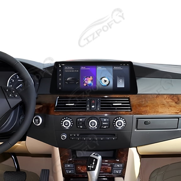 Lizpofly 10.25 Inch Ultra-Narrow Touchscreen with,For BMW 5 Series E60 2003-2010 CCC,LINUX Multimedia Car Radio Receiver Compatible ,Wireless CarPlay,Android Auto.