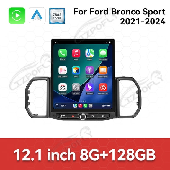 Lizpofly 12.1 inch Android Double Din Car Radio For Ford Bronco Sport 2021-2024 Car Multimedia Video Player GPS Navigation Carplay Head Unit Touch Screen