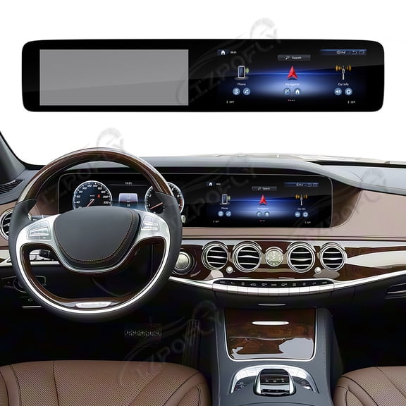 Lizpofly 24.6 inch Android Double Din Car Radio For Mercedes Benz S/GLS Class 2014-2017 Car Multimedia Video Player GPS Navigation Carplay Head Unit Touch Screen