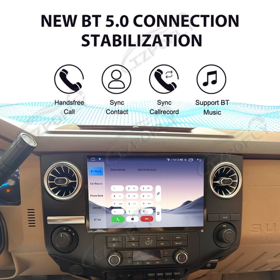 Lizpofly 12.5 inch Car Radio Touch Screen For Ford F250 2009-2014 Carplay Car Recorder Stereo GPS Navigation Media Auto Multimedia Video Player DSP