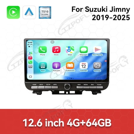 Lizpofly 12.6 inch Android Double Din Car Stereo Radio For Suzuki Jimny 2019-2025 Car Multimedia Video Player GPS Navigation Carplay Head Unit Touch Screen