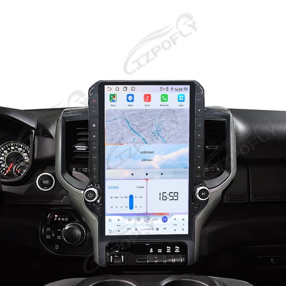 Lizpofly 14.5" Android 15 Car Radio For Dodge Ram Trucks 2019-2023 with Wireless Carplay & Android Auto, GPS Navigation & Touchscreen