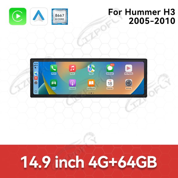 Lizpofly 14.9 inch Android Car Radio For Hummer H3 2005-2010 Car Multimedia Video Player Car GPS Navigation Carplay Stereo DSP