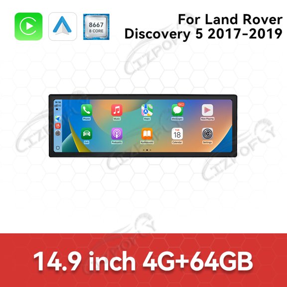 Lizpofly 14.9 inch Android Car Radio For Land Rover Discovery 5 2017-2019 Car Multimedia Video Player Car GPS Navigation Carplay Stereo DSP