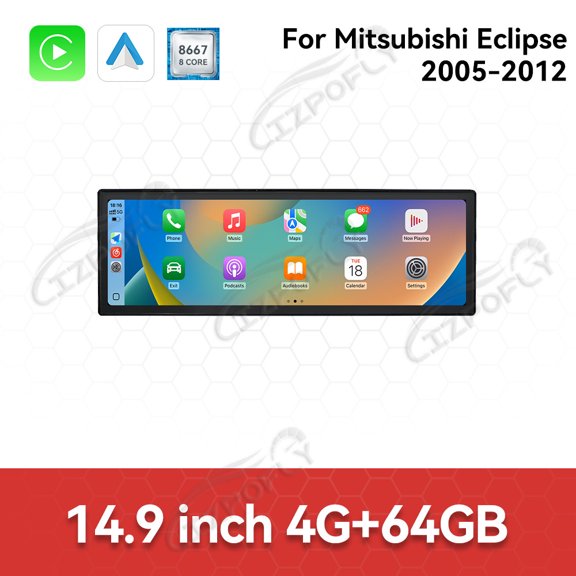Lizpofly 14.9 inch Android Car Radio For Mitsubishi Eclipse 2005-2012 Car Multimedia Video Player Car GPS Navigation Carplay Stereo DSP