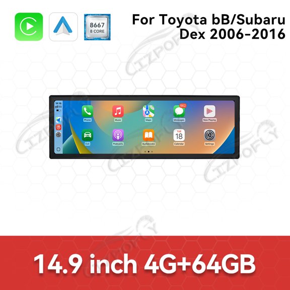 Lizpofly 14.9 inch Android Car Radio For Toyota bB/Subaru Dex 2006-2016 Car Multimedia Video Player Car GPS Navigation Carplay Stereo DSP