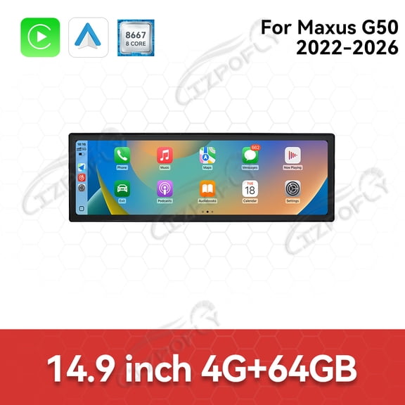 Lizpofly 14.9 inch Android Double Din Car Stereo Radio For Maxus G50 2022-2026 Car Multimedia Video Player GPS Navigation Carplay Head Unit Touch Screen