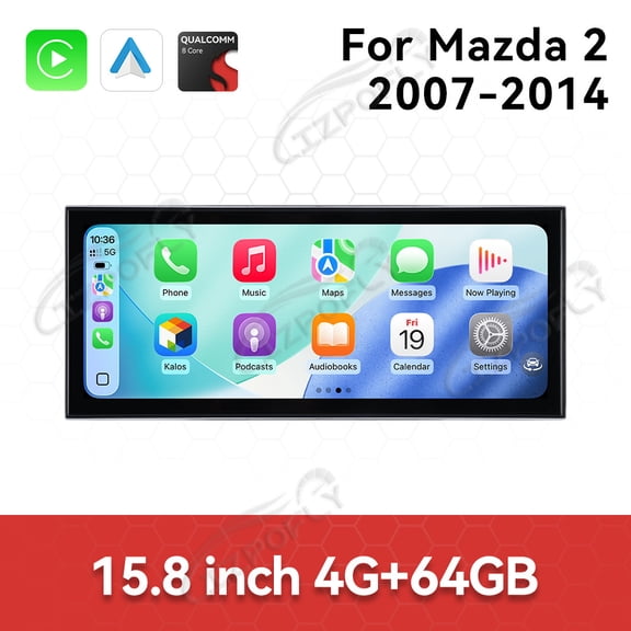 Lizpofly 15.8 inch Android Double Din Car Radio For Mazda 2 2007-2014 Car Multimedia Video Player GPS Navigation Carplay Head Unit Touch Screen