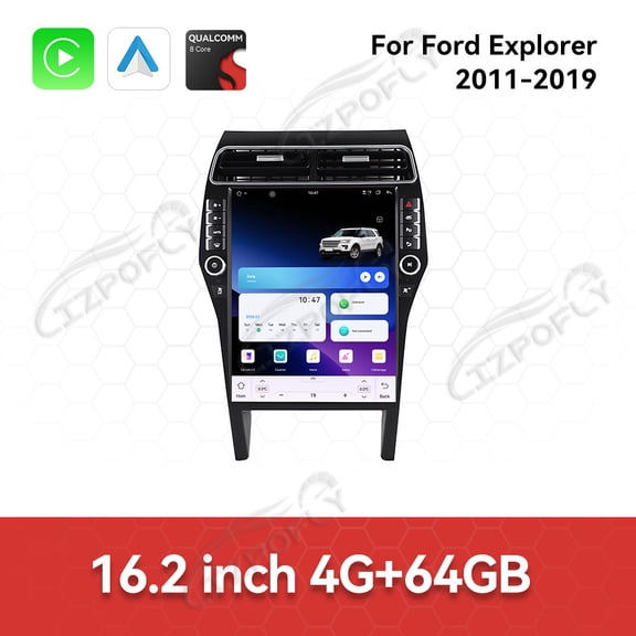 Lizpofly 16.2 inch Android Double Din Car Radio For Ford Explorer 2011-2019 Car Multimedia Video Player GPS Navigation Carplay Head Unit Touch Screen