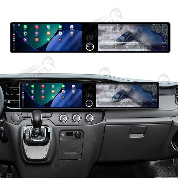 Lizpofly Dual 12.3 inch Screen Car Radio For Ford Transit Pro 2021-2026 Android GPS Navigation Multimedia Video Player Stereo Receiver Head Unit