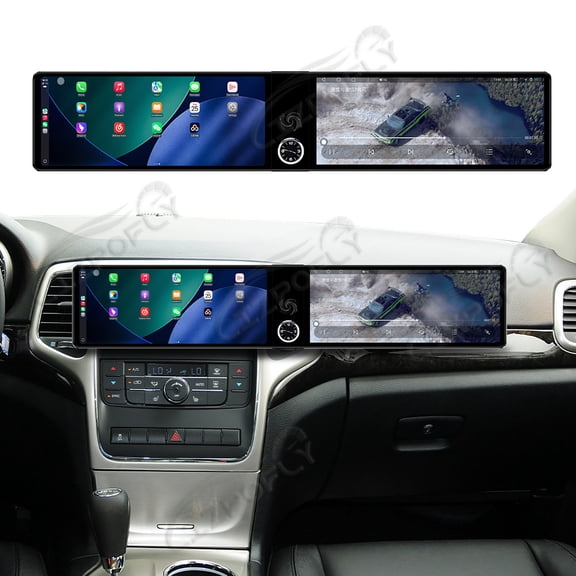 Lizpofly Dual 12.3 inch Screen Car Radio For Jeep Grand Cherokee 2008-2012 Android GPS Navigation Multimedia Video Player Stereo Receiver Head Unit