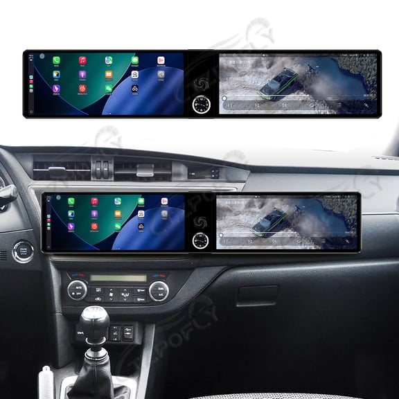 Lizpofly Dual 12.3 inch Screen Car Radio For Toyota Auris 2013-2018 Android GPS Navigation Multimedia Video Player Stereo Receiver Head Unit
