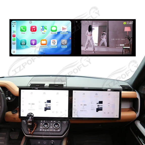 Lizpofly Dual 16 inch Screen Car Radio For Land Rover Defender 2021+ Android GPS Navigation Multimedia Video Player Stereo Receiver Head Unit