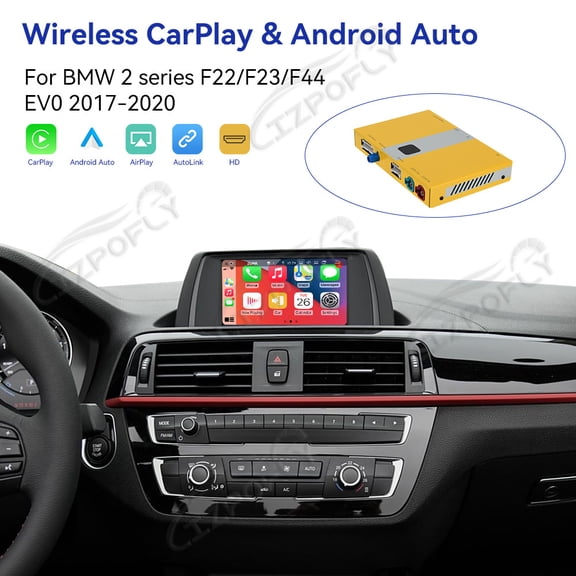 Lizpofly wireless CarPlay module wired Android Auto suitable For BMW 2 series F22/F23/F44 EVO 2017-2020 models decoding box supports mirror link, camera, GPS, Siri, YouTube, etc.
