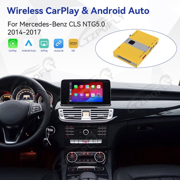 Lizpofly wireless CarPlay module wired Android Auto suitable For Mercedes-Benz CLS NTG5.0 2014-2017 models decoding box supports mirror link, camera, GPS, Siri, YouTube, etc.