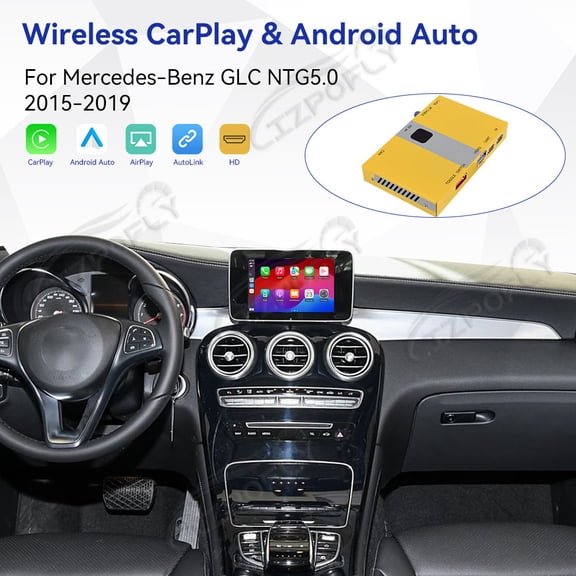 Lizpofly wireless CarPlay module wired Android Auto suitable For Mercedes-Benz GLC NTG5.0 2015-2019 models decoding box supports mirror link, camera, GPS, Siri, YouTube, etc.